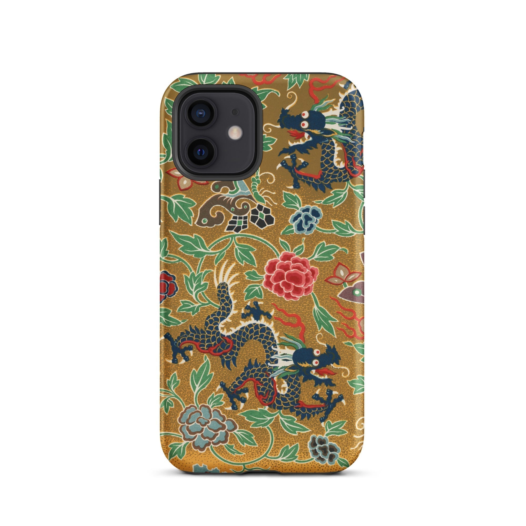 Chinese and Japanese Pattern Auguste Racinet Iphone Case, 12 / Matte, Dragon Floral Patterned Phone Case