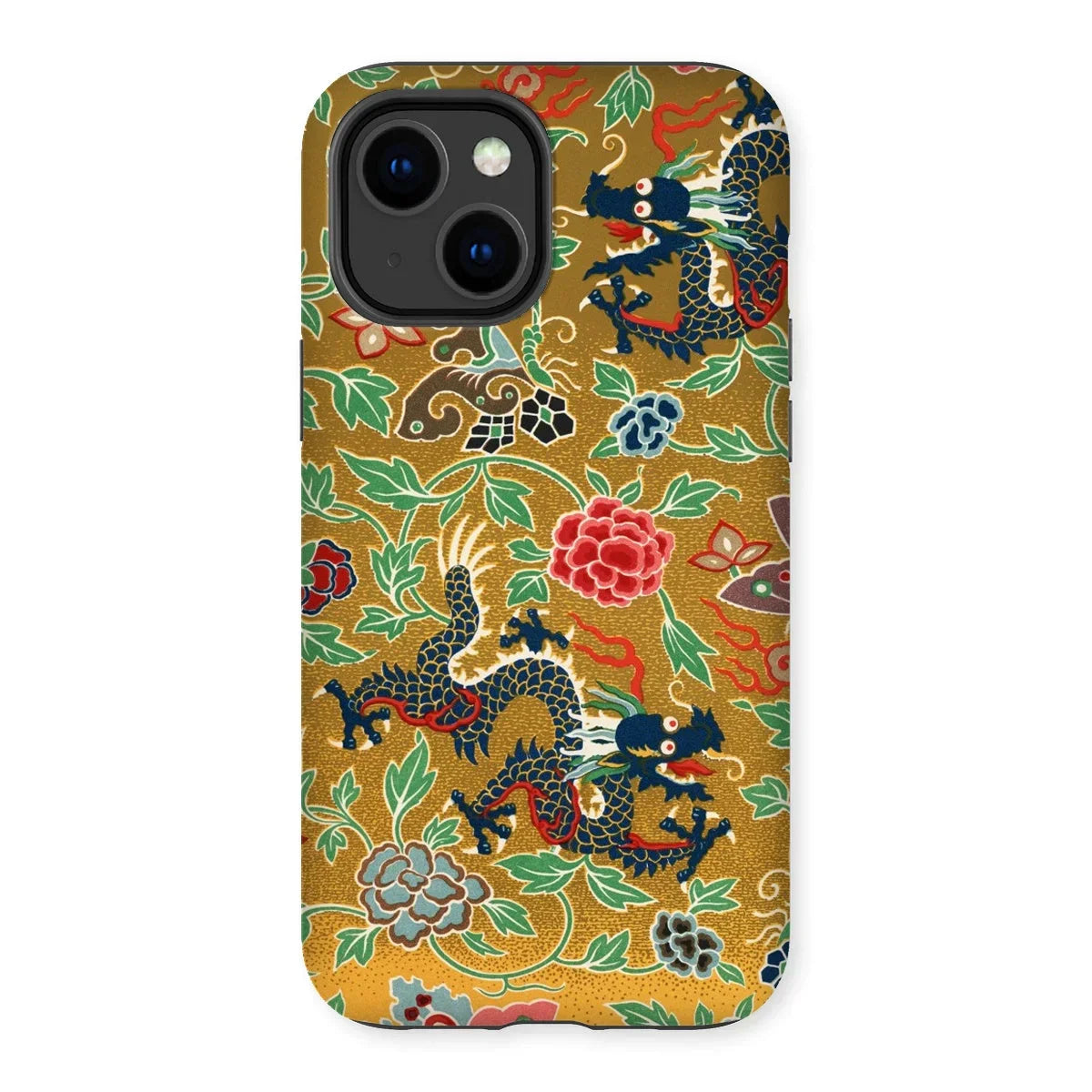 Chinese and Japanese Pattern - Auguste Racinet Iphone Case, 14 Plus / Matte, Decorative Phone Case Colorful Asian-inspired Dragon Floral