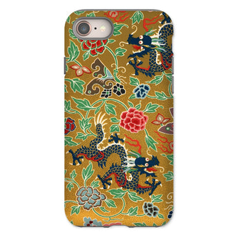 Chinese and Japanese Pattern - Auguste Racinet Iphone Case, 8 / Matte, Decorative Phone Case Colorful Asian-inspired Dragon Floral Pattern