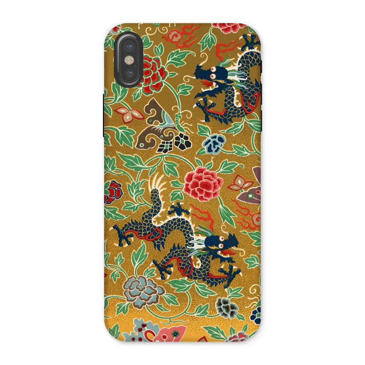 Chinese and Japanese Pattern - Auguste Racinet Iphone Case, x / Matte, Decorative Phone Case Colorful Asian-inspired Dragon Floral Pattern