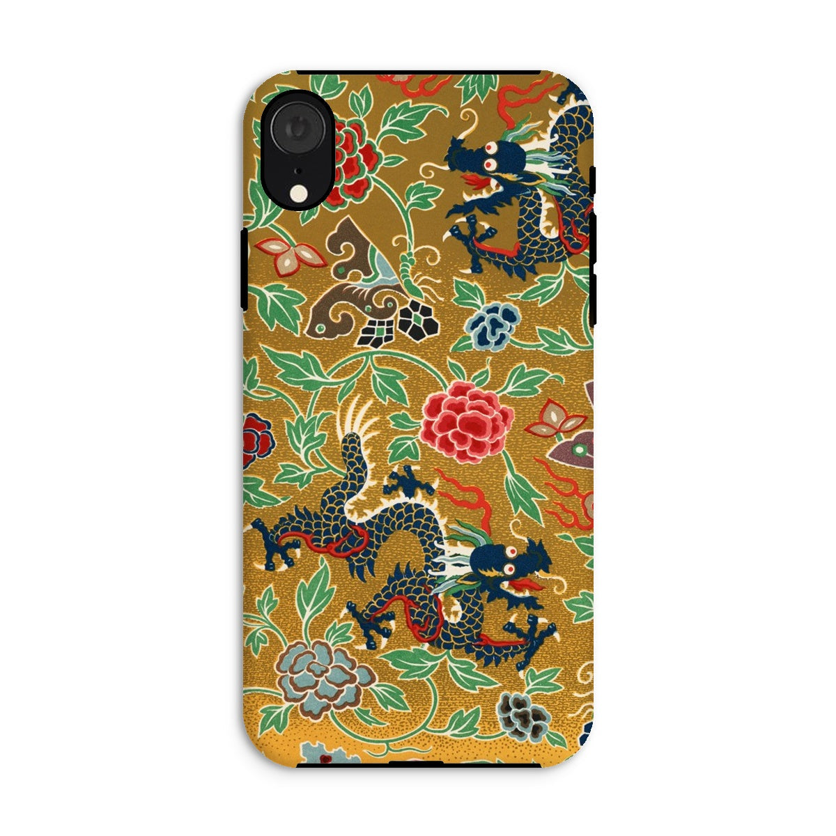 Chinese and Japanese Pattern Auguste Racinet Iphone Case, Xr / Matte, Decorative Phone Case Ornate Asian Inspired Pattern Dragons Floral