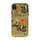 Chinese and Japanese Pattern Auguste Racinet Iphone Case, Xr / Matte, Decorative Phone Case Ornate Asian Inspired Pattern Dragons Floral