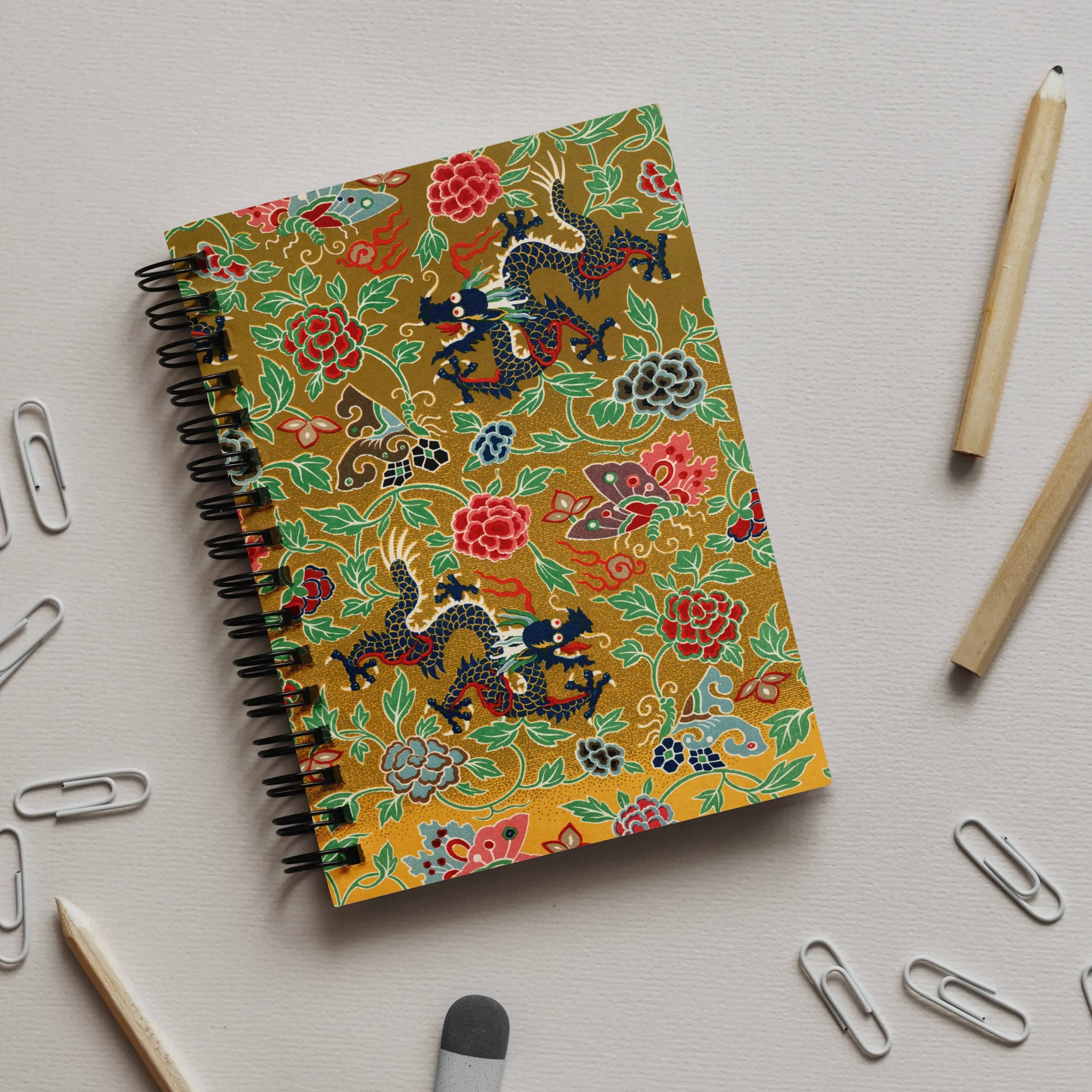 Chinese And Japanese Pattern - Auguste Racinet Notebook - A5 / Graph - Notebooks & Notepads - Aesthetic Art