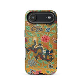 Chinese and Japanese Pattern - Auguste Racinet Phone Case Iphone 17 Air / Matte Gold-toned Phone Case Detailed Black Dragon Design