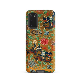 Chinese and Japanese Pattern - Auguste Racinet Phone Case Samsung Galaxy S20 / Matte Gold-colored Phone Case Intricate Black Dragons Red