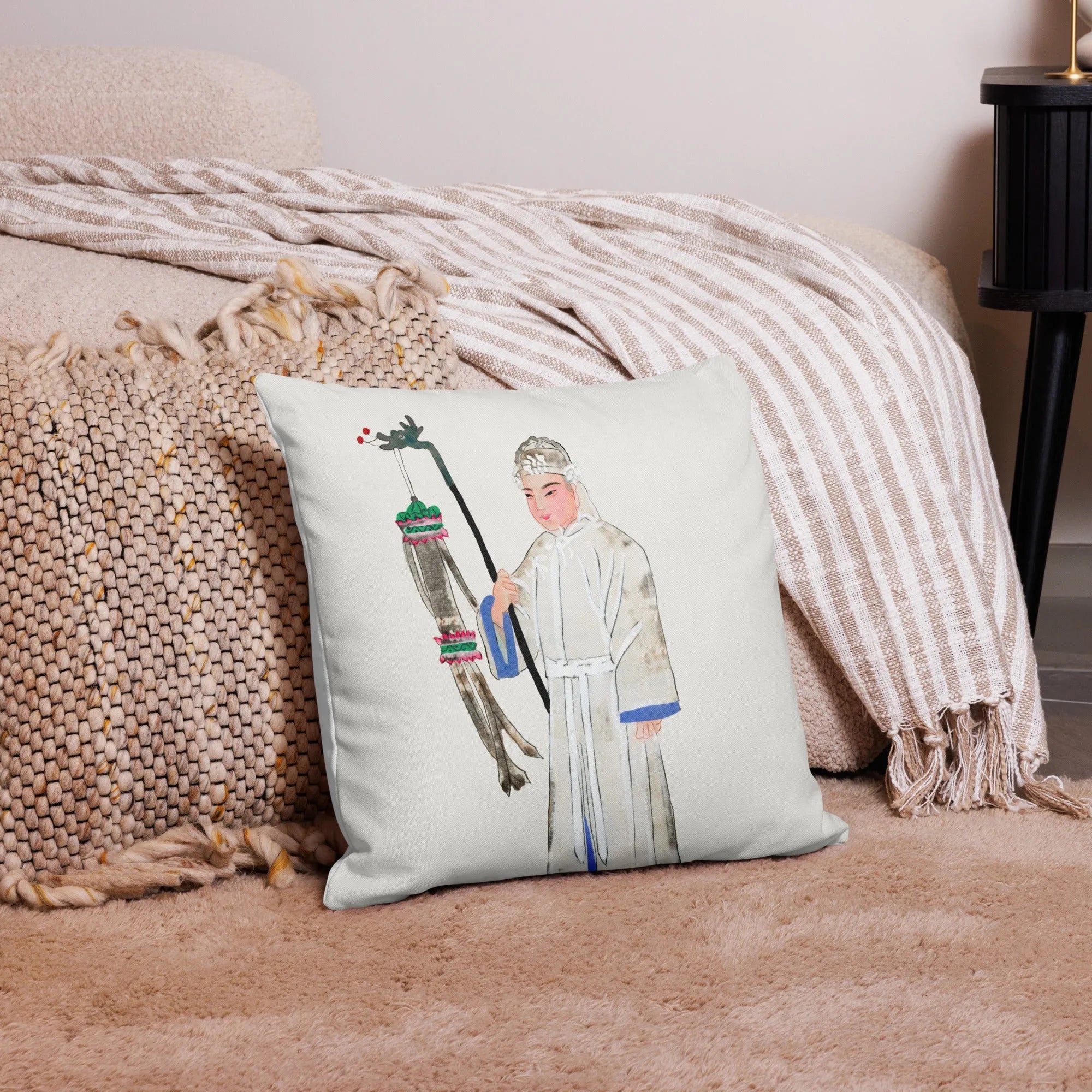 Chinese Man In Mourning Cushion - Throw Pillows - Aesthetic Art