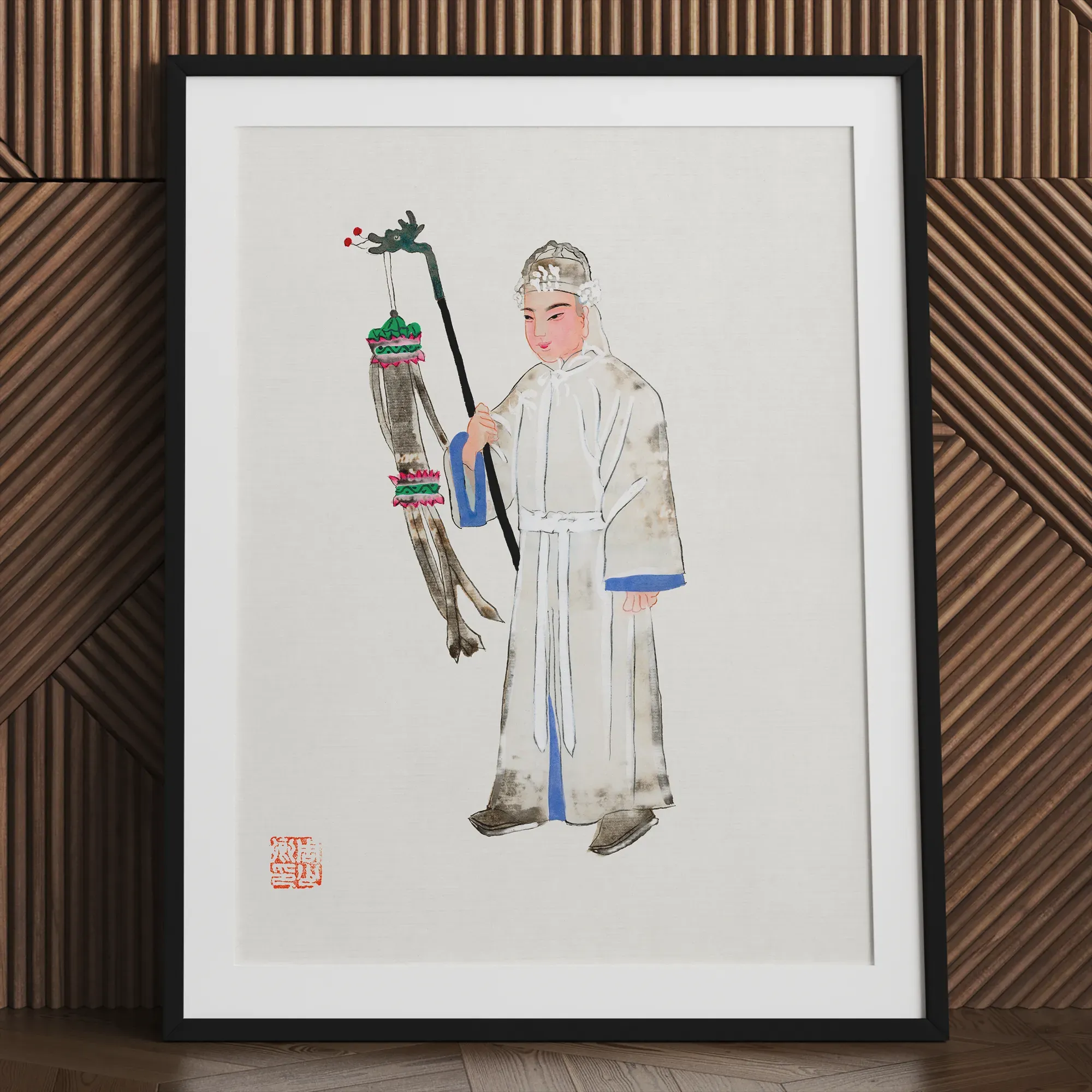 Chinese Man In Mourning Framed & Mounted Print - Posters Prints & Visual Artwork - Aesthetic Art