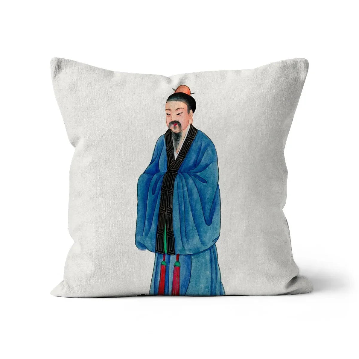 Chinese Master Cushion - Linen / 16’x16’ - Throw Pillows - Aesthetic Art