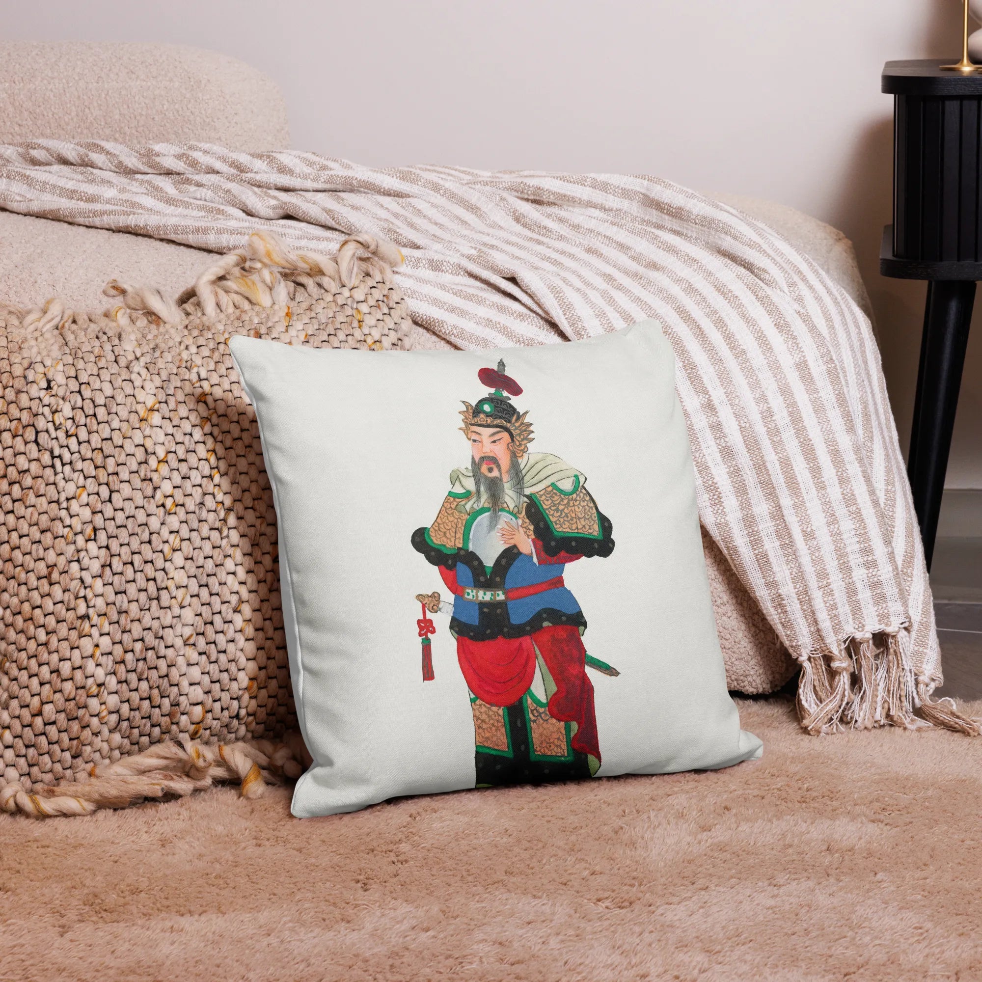 Chinese Military Commander Cushion - Throw Pillows - Aesthetic Art