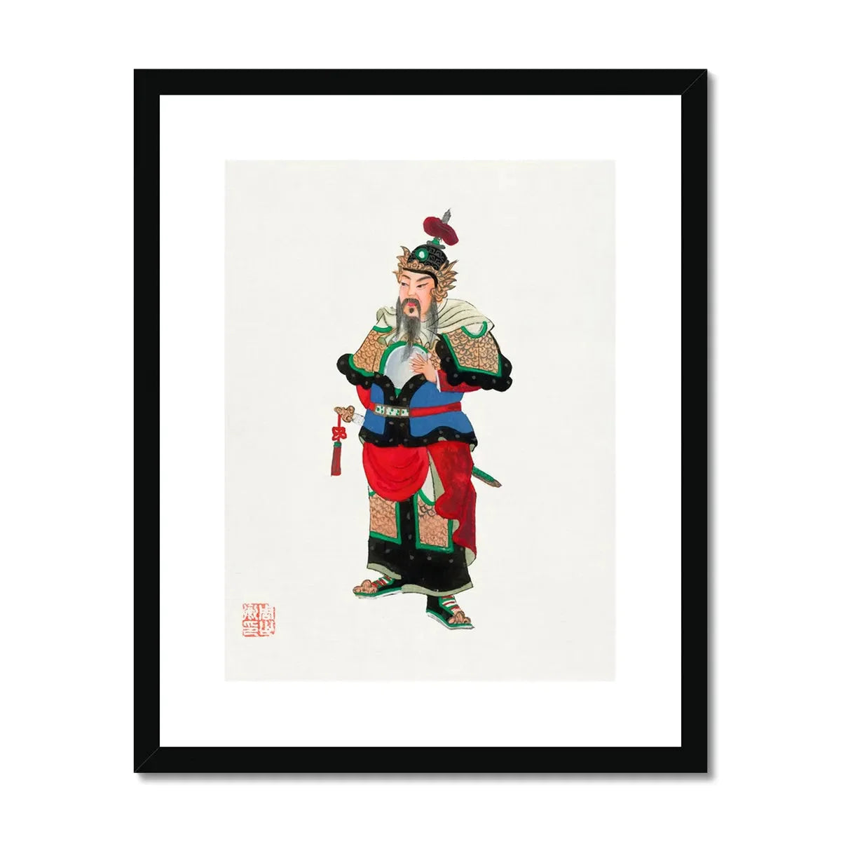 Chinese Military Commander Framed & Mounted Print - 16’x20’ / Black Frame - Posters Prints & Visual Artwork