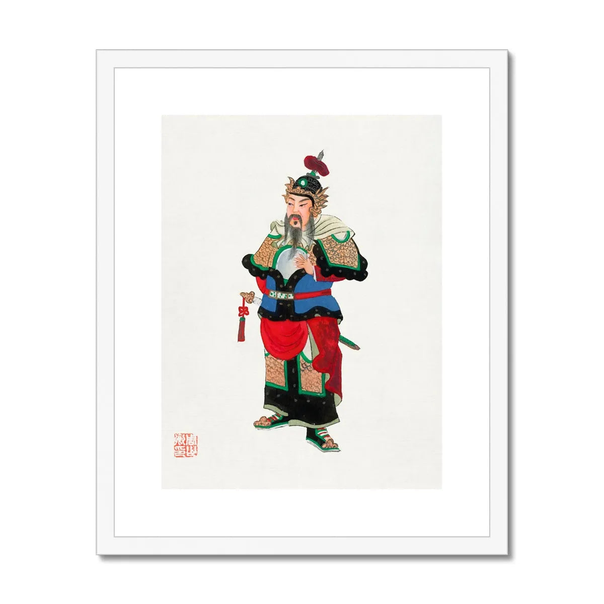 Chinese Military Commander Framed & Mounted Print - 16’x20’ / White Frame - Posters Prints & Visual Artwork