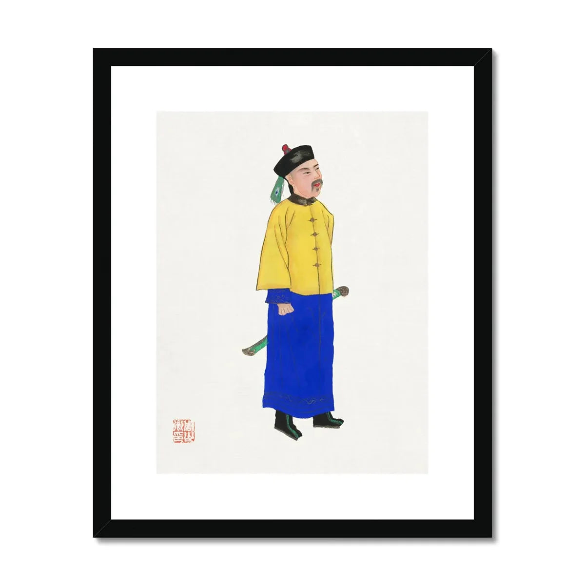 Chinese Military Man Framed & Mounted Print - 16’x20’ / Black Frame - Posters Prints & Visual Artwork - Aesthetic Art