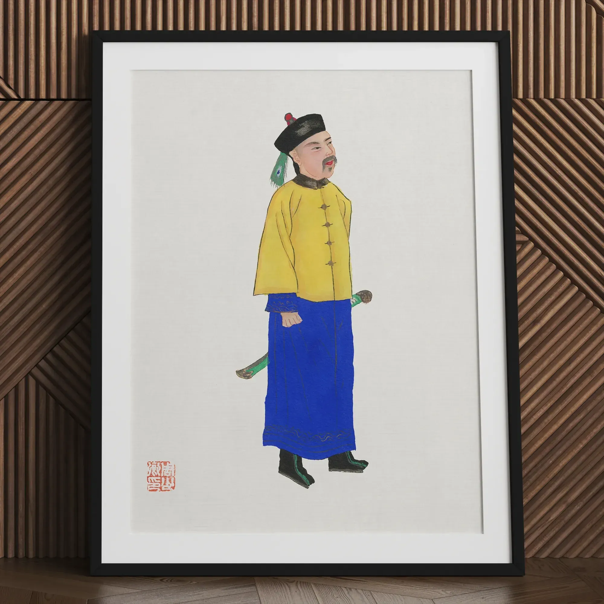 Chinese Military Man Framed & Mounted Print - Posters Prints & Visual Artwork - Aesthetic Art