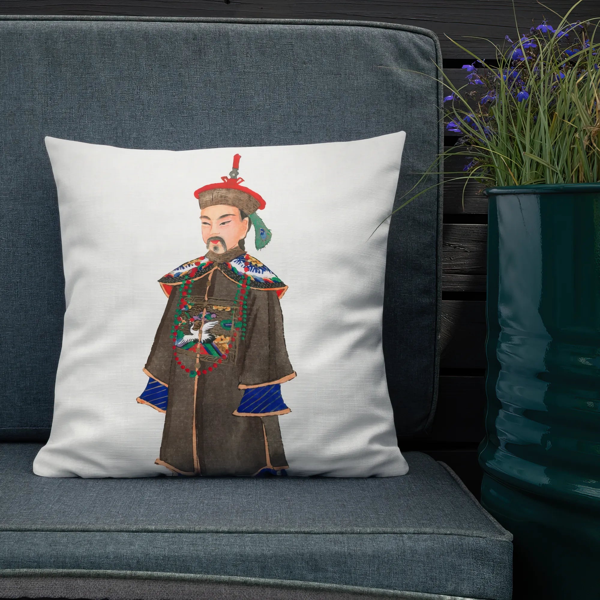 Chinese Nobleman At Court Cushion - Throw Pillows - Aesthetic Art