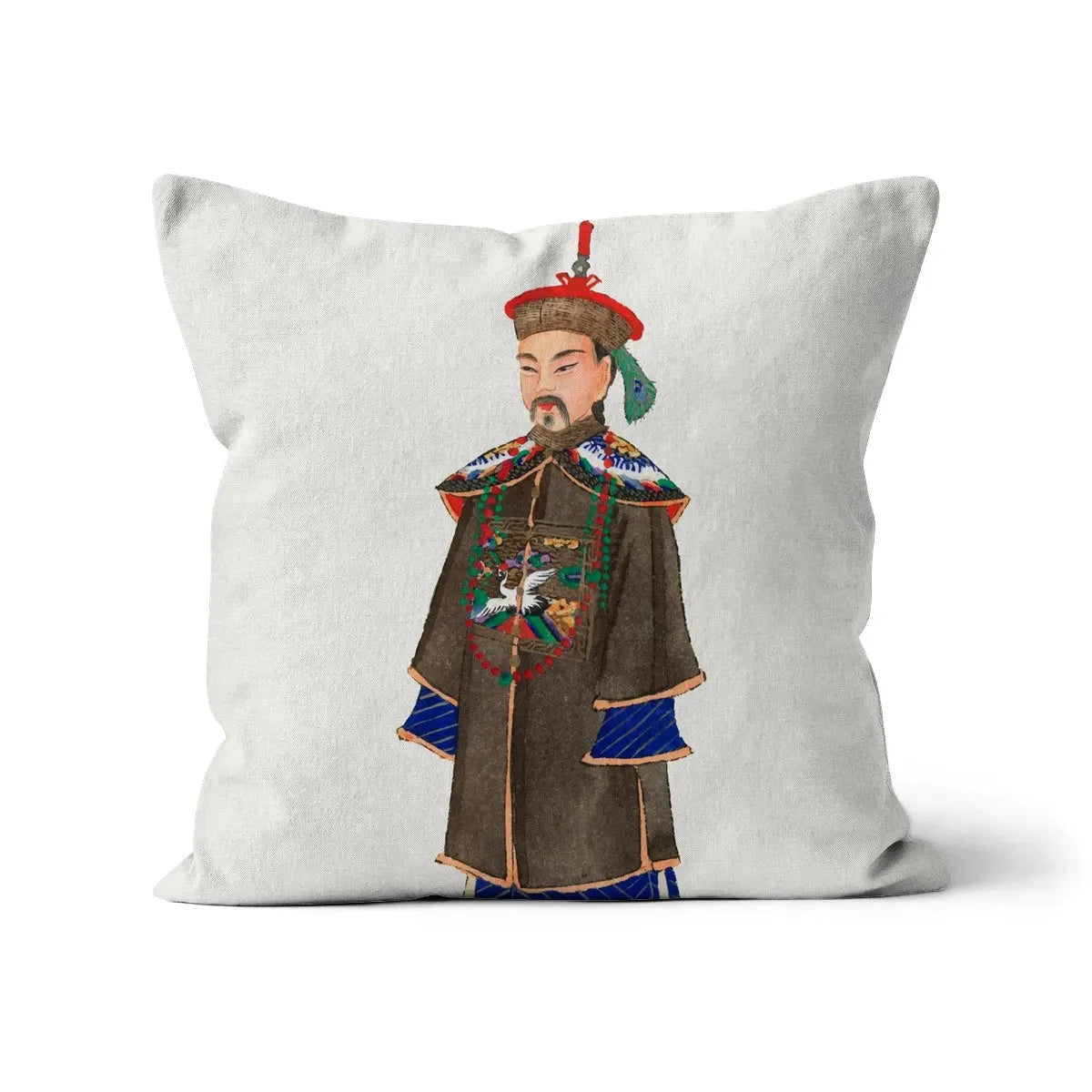 Chinese Nobleman At Court Cushion - Linen / 16’x16’ - Throw Pillows - Aesthetic Art