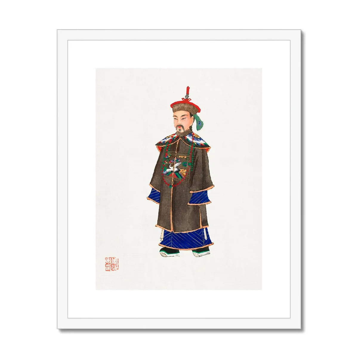 Chinese Nobleman At Court Framed & Mounted Print - 16’x20’ / White Frame - Posters Prints & Visual Artwork