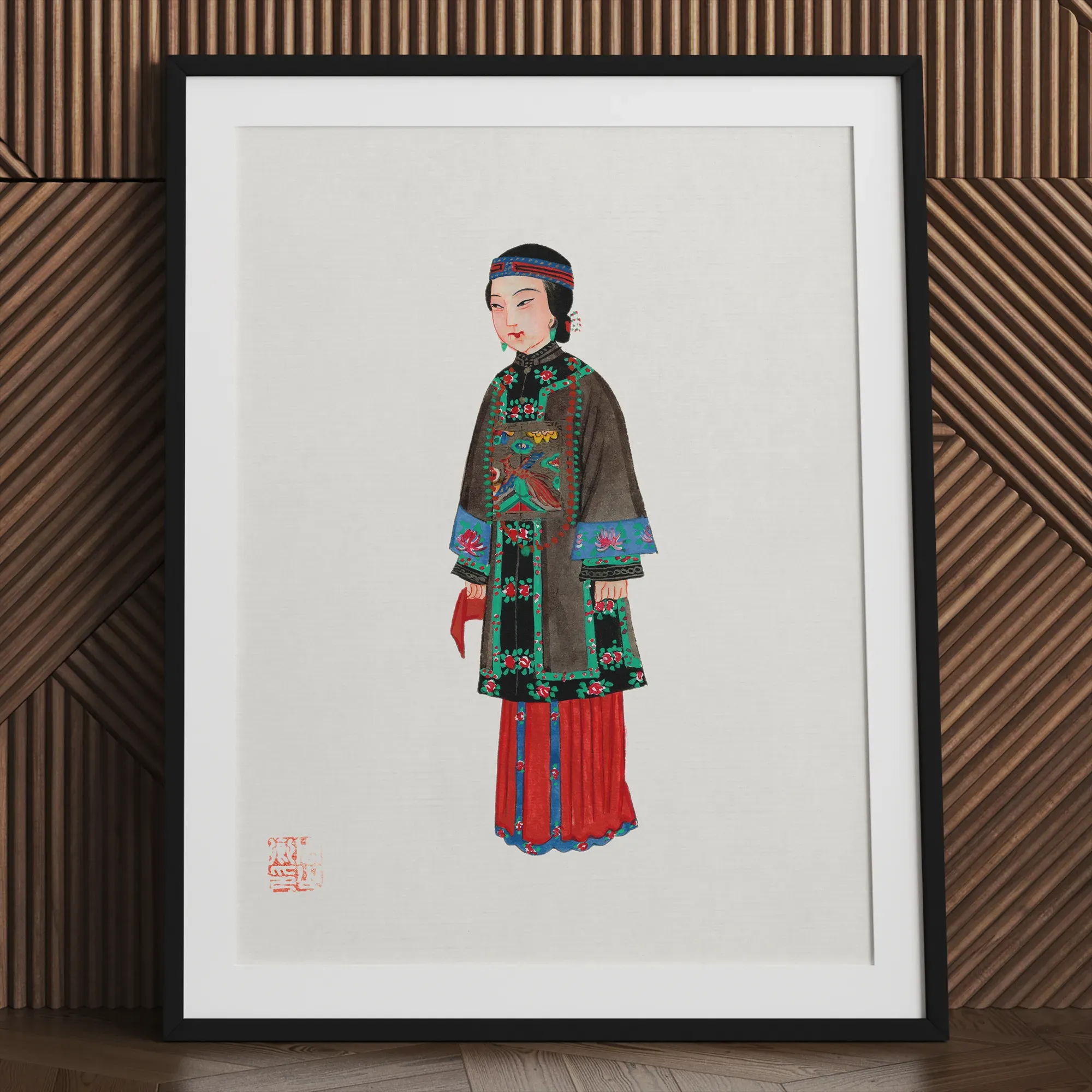 Chinese Noblewoman At Court Framed & Mounted Print - Posters Prints & Visual Artwork - Aesthetic Art