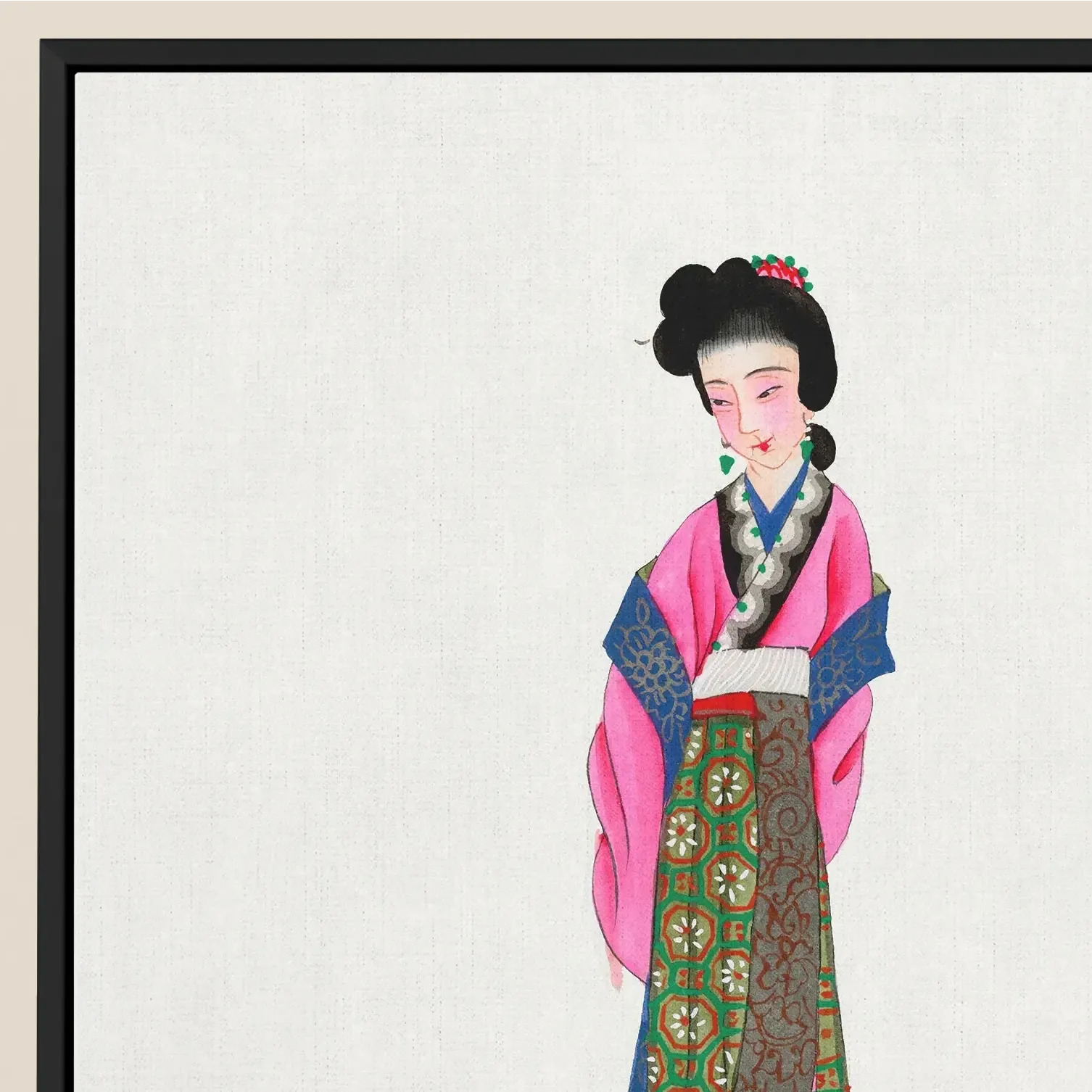 Chinese Noblewoman Framed Canvas - Posters Prints & Visual Artwork - Aesthetic Art