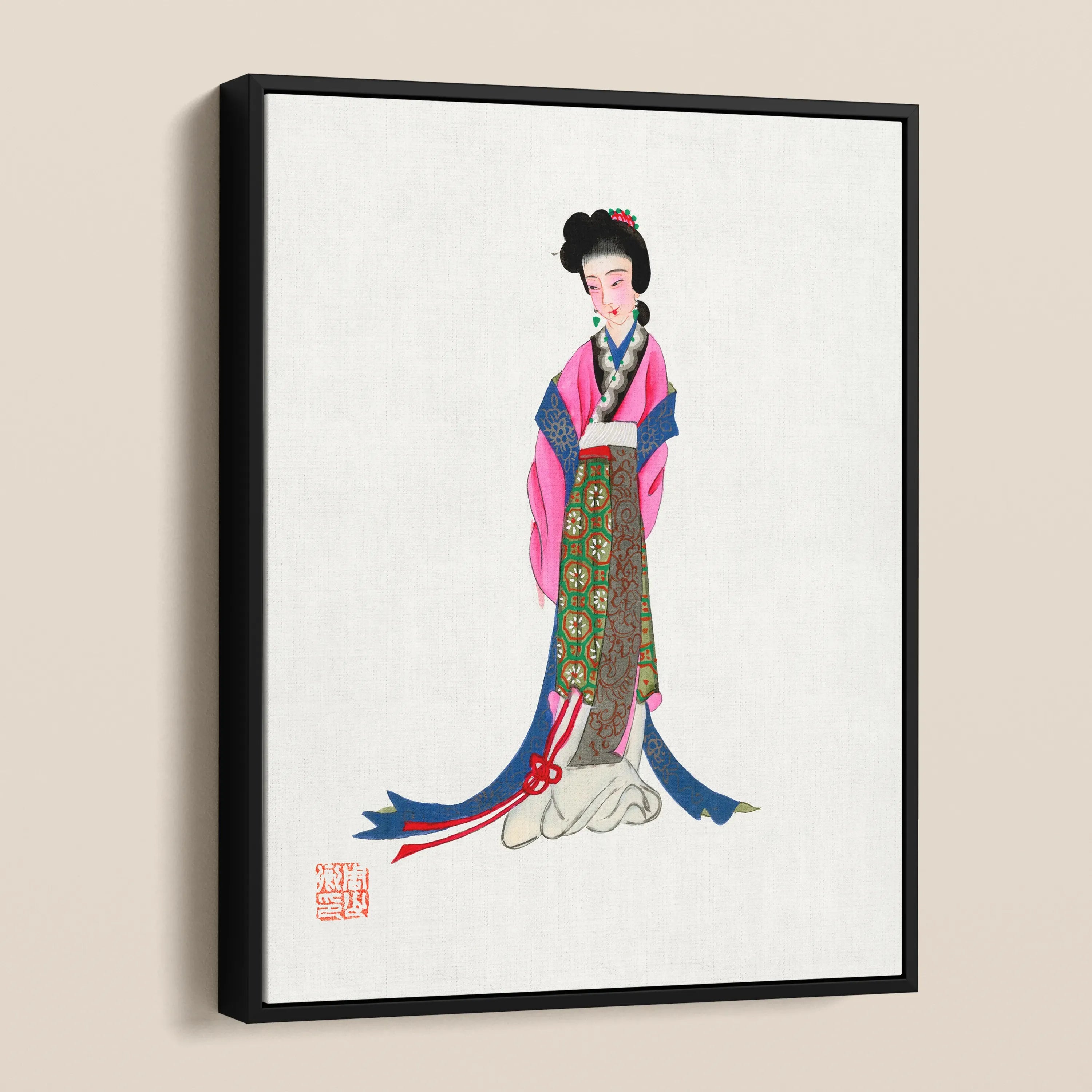 Chinese Noblewoman Framed Canvas - Posters Prints & Visual Artwork - Aesthetic Art