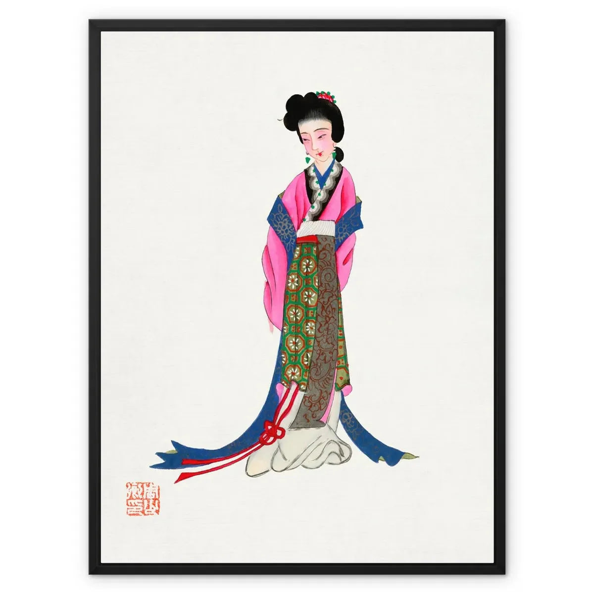 Chinese Noblewoman Framed Canvas - 24’x32’ - Posters Prints & Visual Artwork - Aesthetic Art