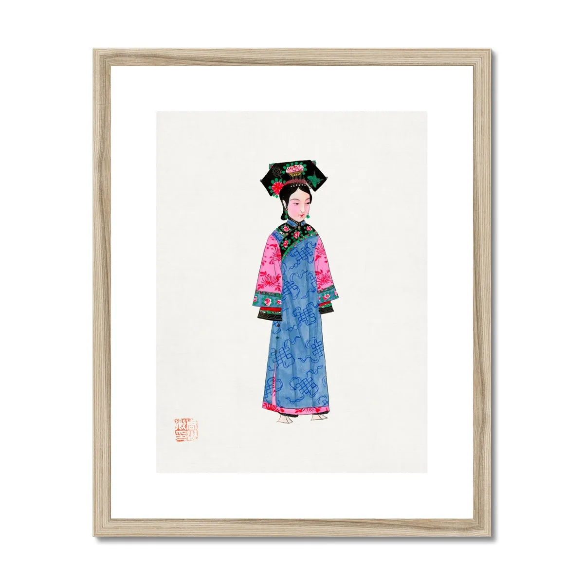 Chinese Noblewoman Too Framed & Mounted Print - 16’x20’ / Natural Frame - Posters Prints & Visual Artwork
