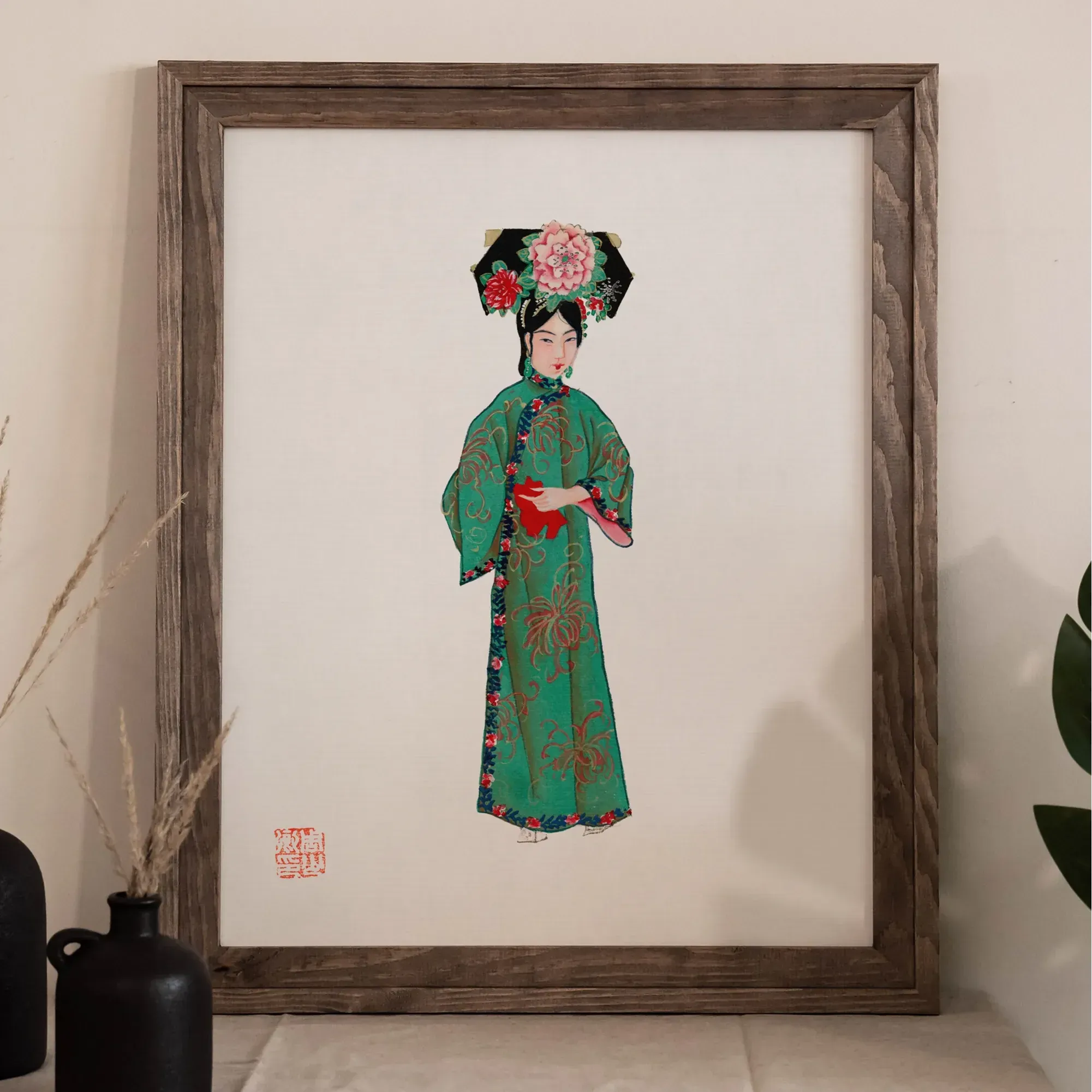 Chinese Noblewoman In Manchu Couture Fine Art Print - Posters Prints & Visual Artwork - Aesthetic Art