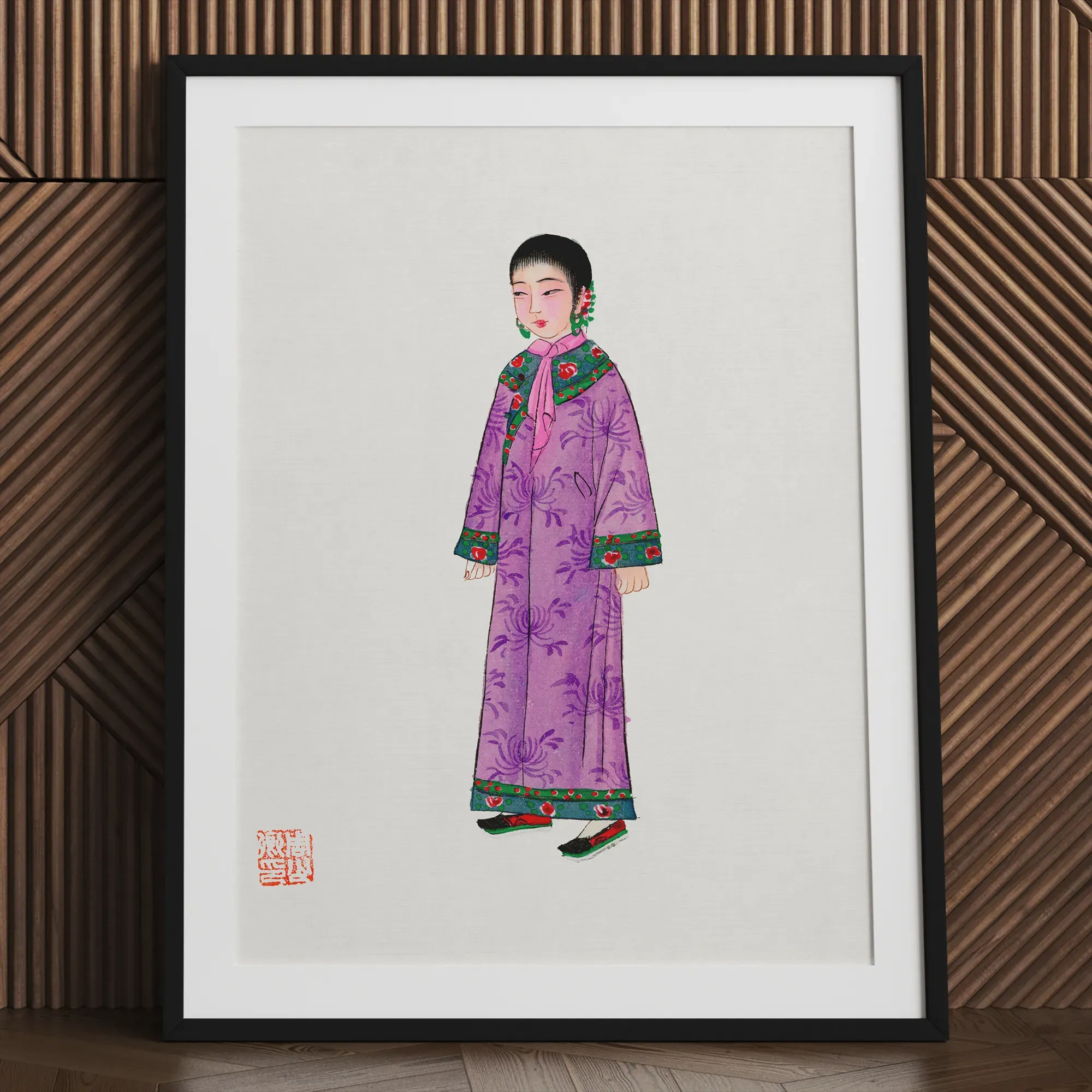 Chinese Noblewoman In Manchu Couture Framed & Mounted Print - Posters Prints & Visual Artwork - Aesthetic Art