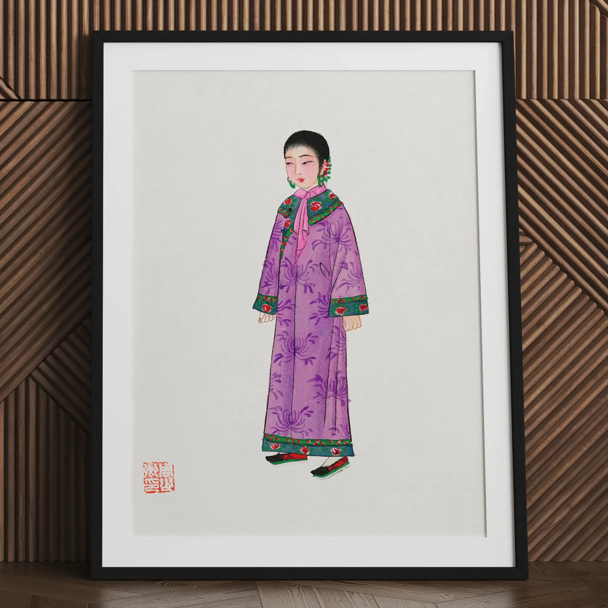 Chinese Noblewoman In Manchu Couture Framed & Mounted Print - Posters Prints & Visual Artwork - Aesthetic Art