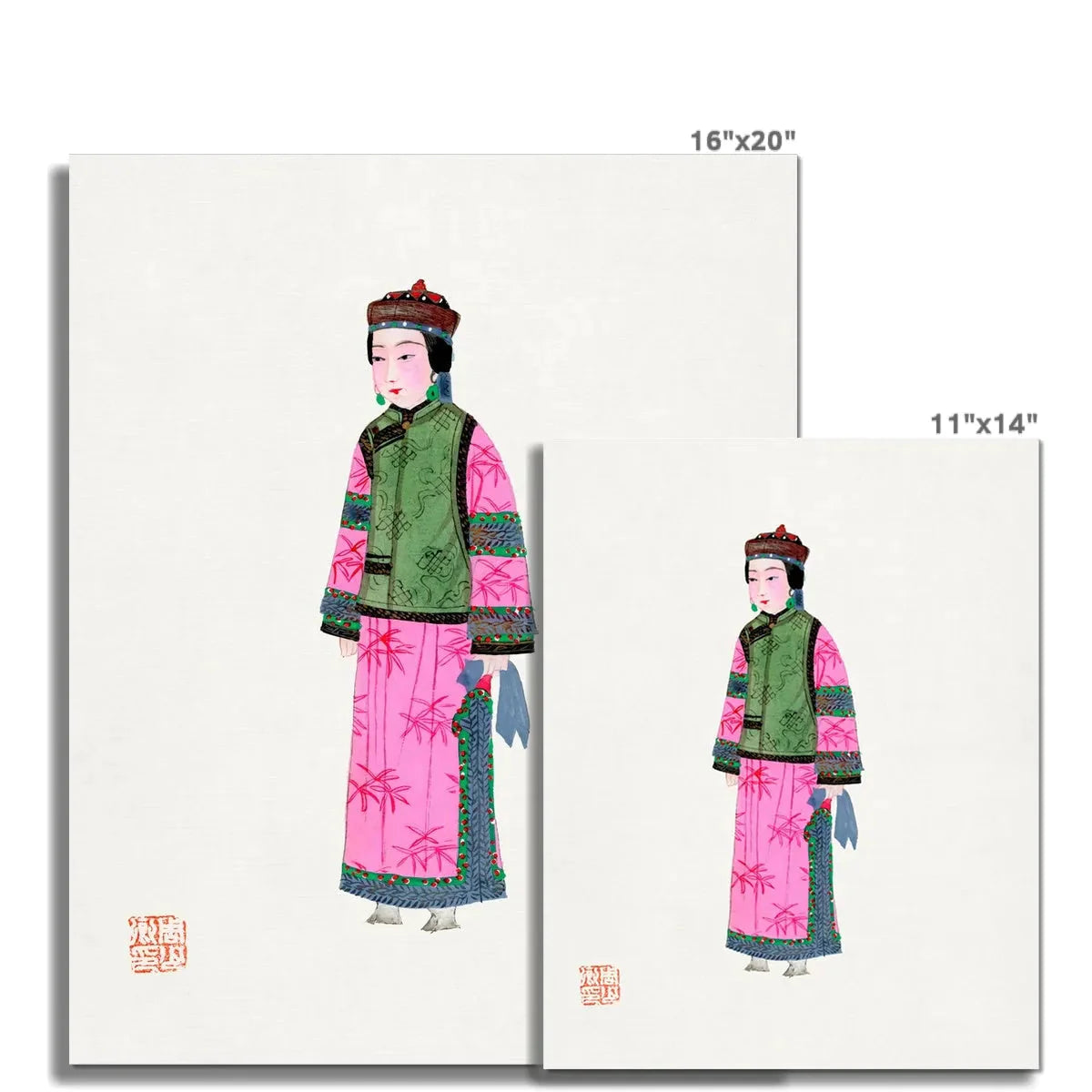 Chinese Noblewoman In Winter Fine Art Print - Posters Prints & Visual Artwork - Aesthetic Art