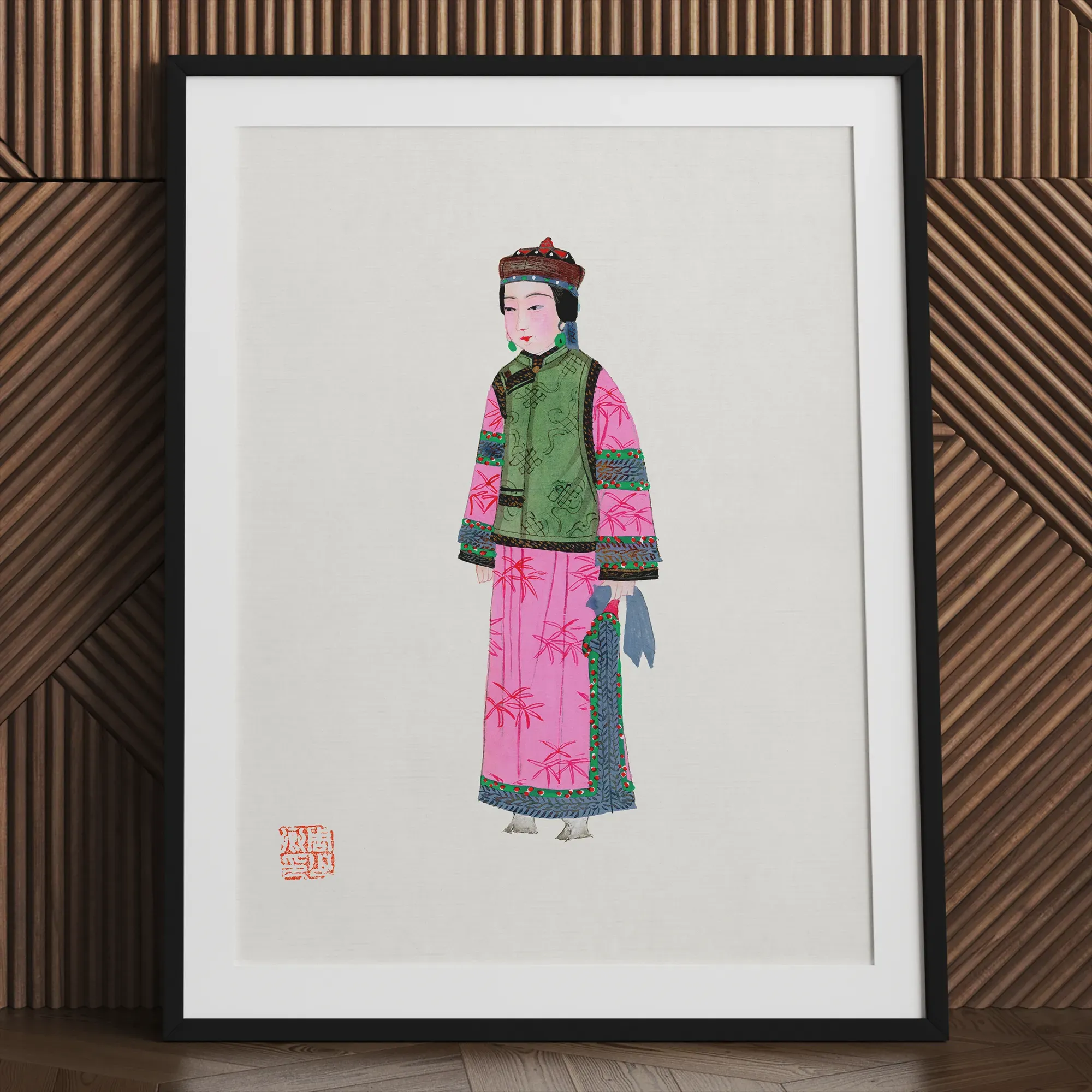 Chinese Noblewoman In Winter Framed & Mounted Print - Posters Prints & Visual Artwork - Aesthetic Art
