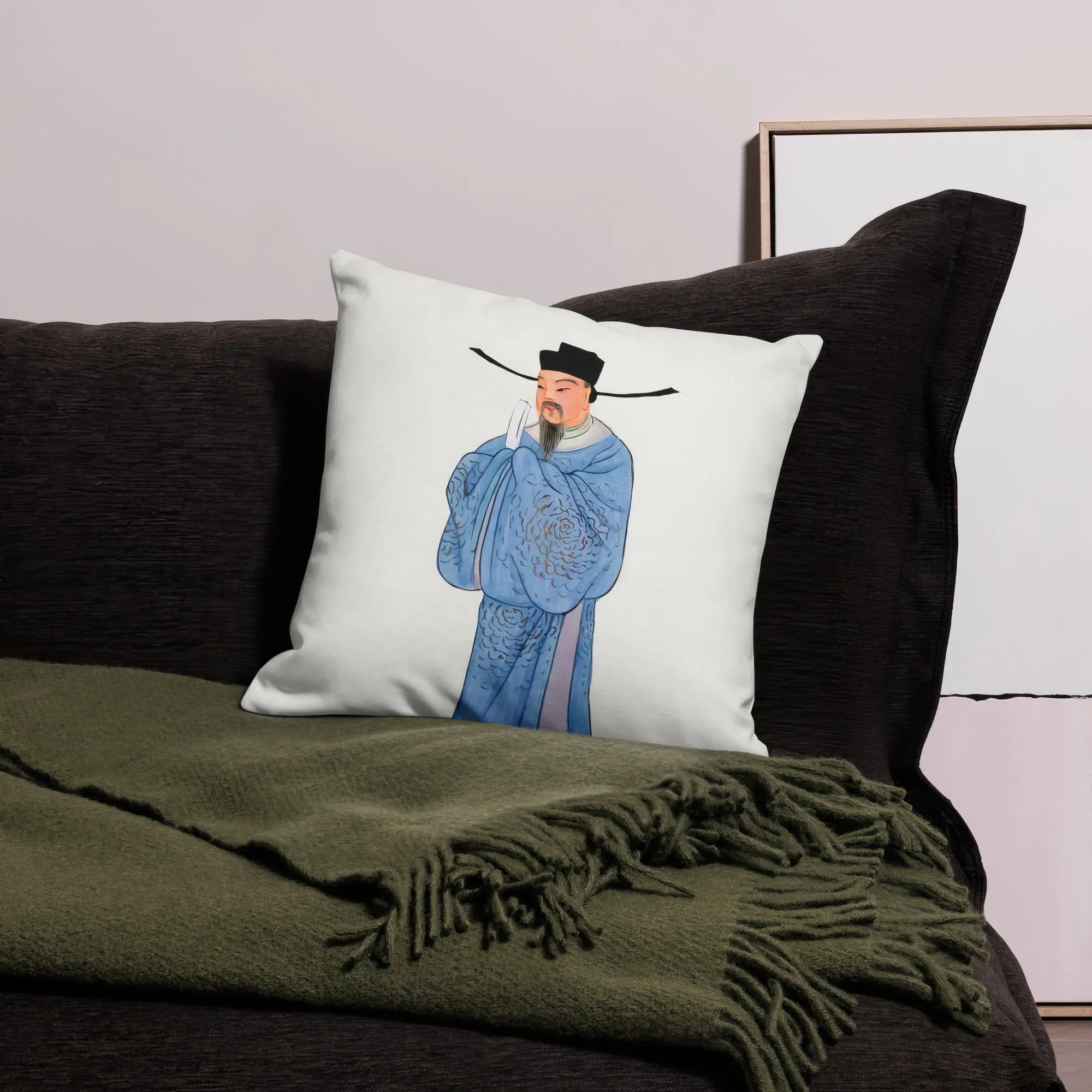 Chinese Official Cushion - Throw Pillows - Aesthetic Art