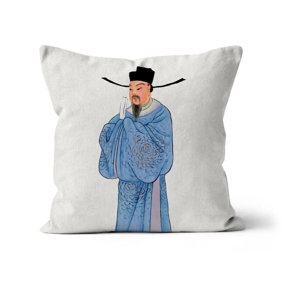 Chinese Official Cushion - Linen / 12’x12’ - Throw Pillows - Aesthetic Art