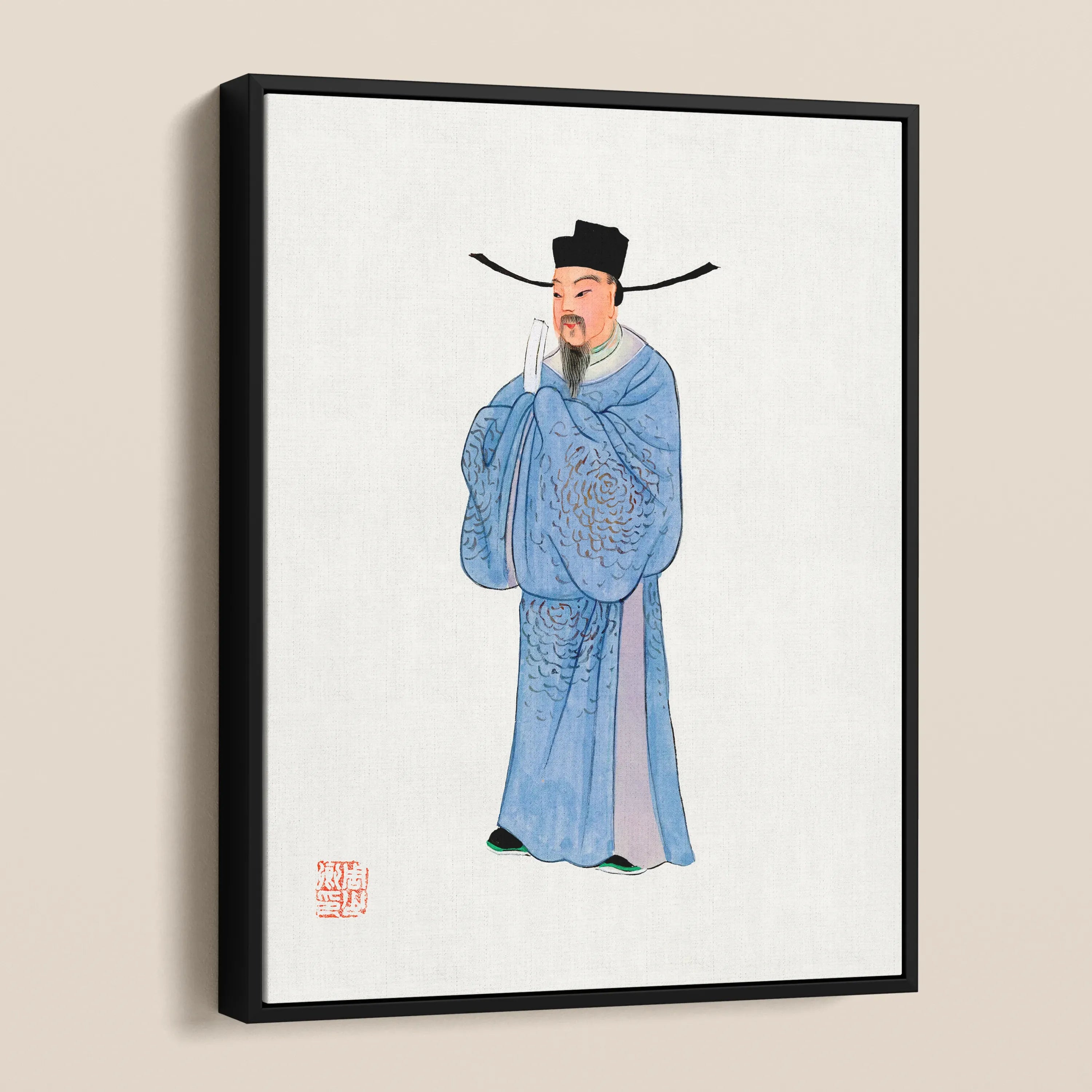 Chinese Official Framed Canvas - Posters Prints & Visual Artwork - Aesthetic Art
