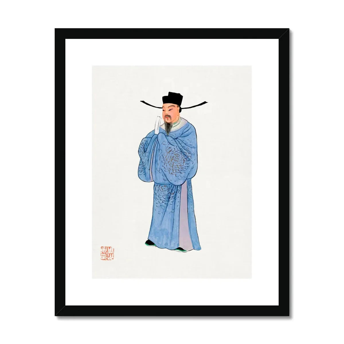 Chinese Official Framed & Mounted Print - 16’x20’ / Black Frame - Posters Prints & Visual Artwork - Aesthetic Art