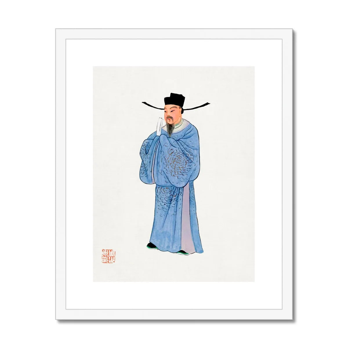 Chinese Official Framed & Mounted Print - 16’x20’ / White Frame - Posters Prints & Visual Artwork - Aesthetic Art