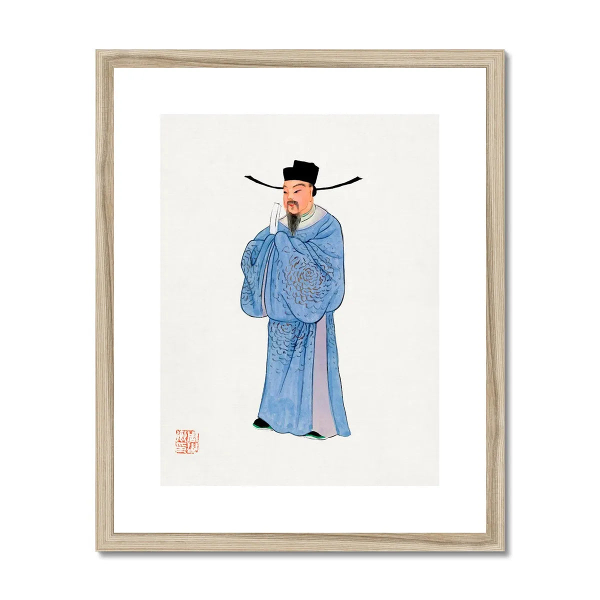 Chinese Official Framed & Mounted Print - 16’x20’ / Natural Frame - Posters Prints & Visual Artwork - Aesthetic Art