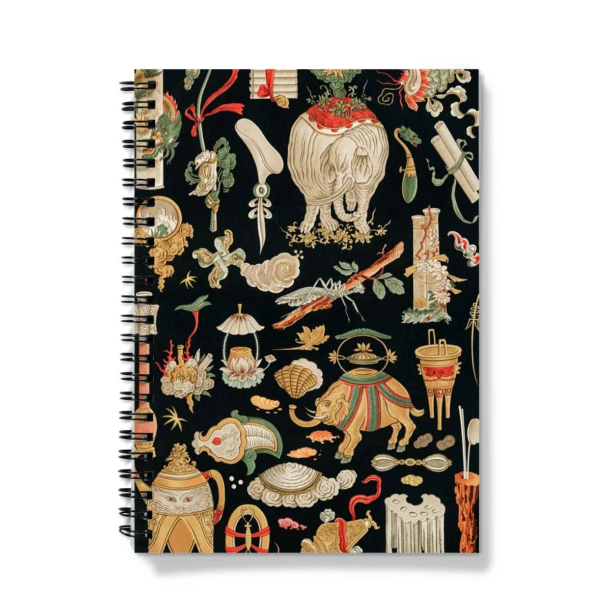 That Chinese Pattern By Auguste Racinet Notebook - A5 / Graph - Notebooks & Notepads - Aesthetic Art