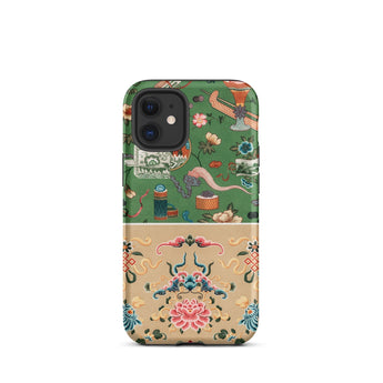 Chinoiserie Double Act - Auguste Racinet Iphone Case, 12 Mini / Matte, Floral Patterned Phone Case