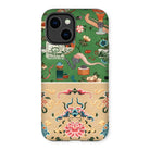 Chinoiserie Double Act - Auguste Racinet Iphone Case, 14 Plus / Matte, Decorative Phone Case Colorful Asian-inspired Pattern Flowers Animals