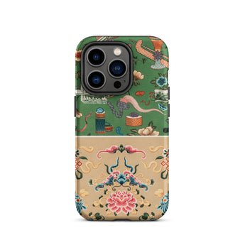 Chinoiserie Double Act - Auguste Racinet Iphone Case, 14 Pro / Matte, Floral Patterned Phone Case
