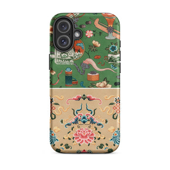Chinoiserie Double Act - Auguste Racinet Iphone Case, 16 Plus / Matte, Patterned Phone Case