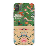 Chinoiserie Double Act - Auguste Racinet Iphone Case, x / Matte, Decorative Phone Case Colorful Asian-inspired Pattern Flowers Objects