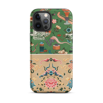 Chinoiserie Double Act - Auguste Racinet Phone Case Iphone 12 Pro Max / Matte Patterned Iphone Case Auguste Racinet Pattern, Chinoiserie