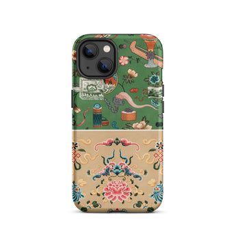 Chinoiserie Double Act - Auguste Racinet Phone Case Iphone 13 / Matte Patterned Phone Case Auguste Racinet Pattern, Chinoiserie Chic Meets