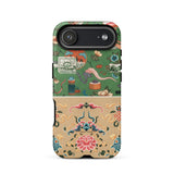 Chinoiserie Double Act - Auguste Racinet Phone Case Iphone 17 Air / Matte Green Floral Phone Case Beige Panel Intricate Designs Auguste