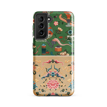 Chinoiserie Double Act - Auguste Racinet Samsung Case, Galaxy S21 Fe / Matte, Smartphone Case Split Design Intricate Floral Traditional