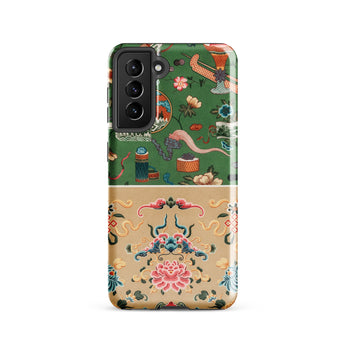 Chinoiserie Double Act - Auguste Racinet Samsung Case, Galaxy S21 / Matte, Smartphone Case Two-part Design: Upper Portion Features Green