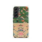 Chinoiserie Double Act Auguste Racinet Samsung Case, Galaxy S22 / Matte, Smartphone Case Two Part Design: Half Features Green Background
