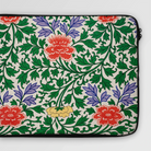 Chinoiserie Floral Illustration - Owen Jones Laptop Sleeve, Floral-patterned Laptop Sleeve Vibrant Red Purple Yellow Green