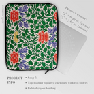 Chinoiserie Floral Illustration - Owen Jones Laptop Sleeve, Floral Patterned Laptop Sleeve Tablet Case Vibrant Red